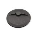 Sewershop black molded plastic water tank lid with a center fill port for Mongoose jetter systems