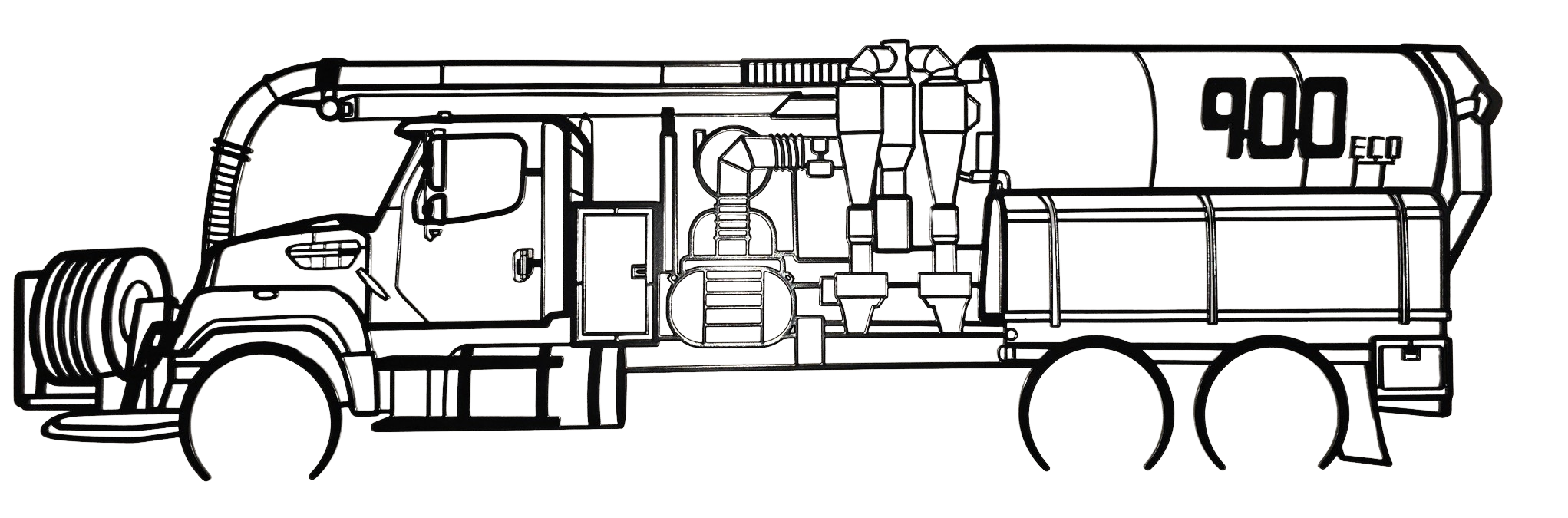 Sewer Equipment 900 ECO Wall Art - 36" Steel Silhouette
