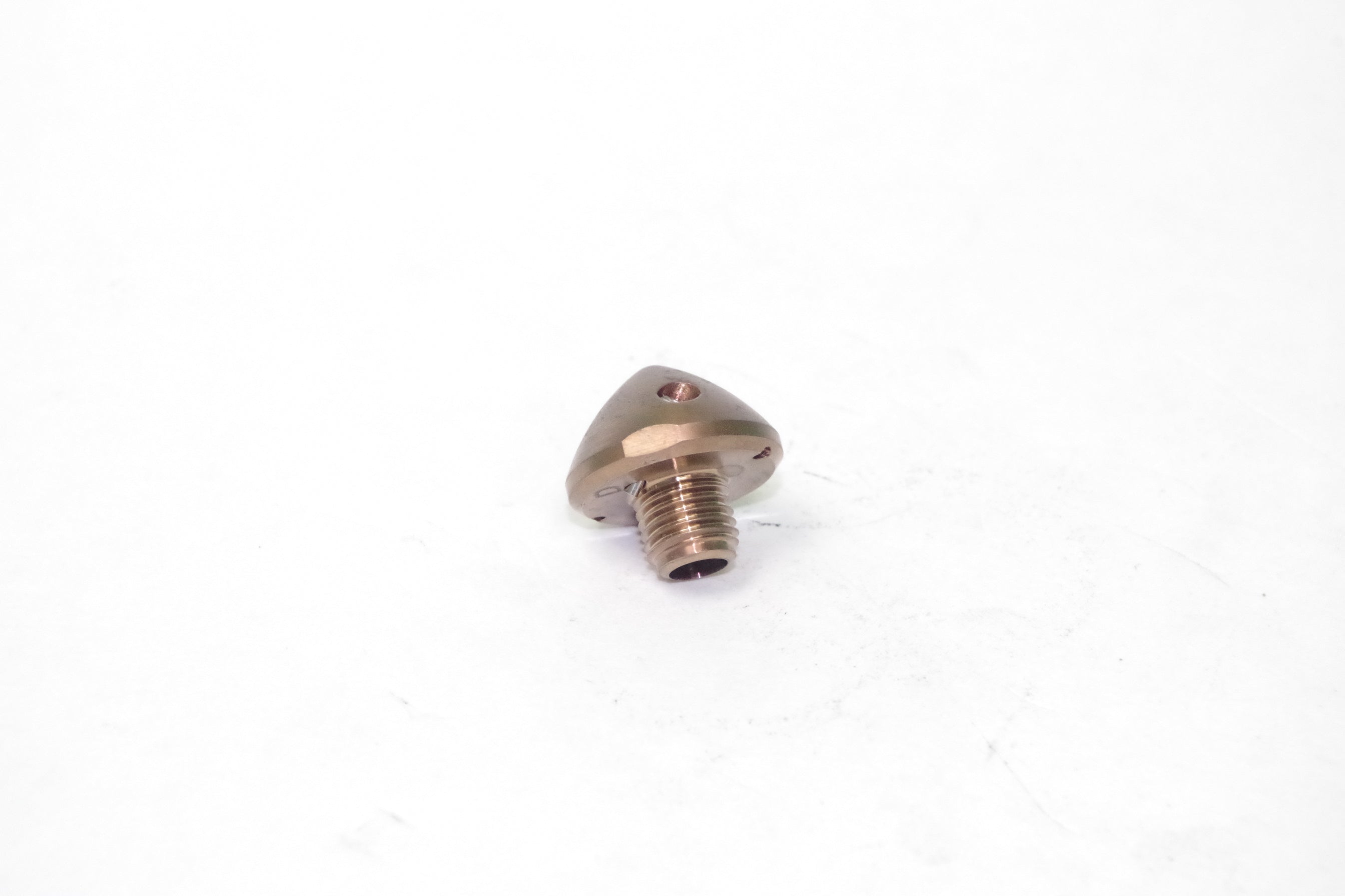 Metallic screw or bolt on a white background