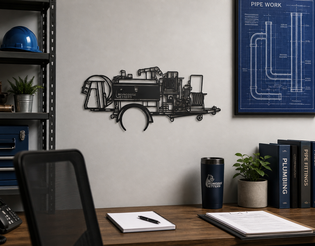 Mongoose Jetter Wall Art - 24" Steel Silhouette