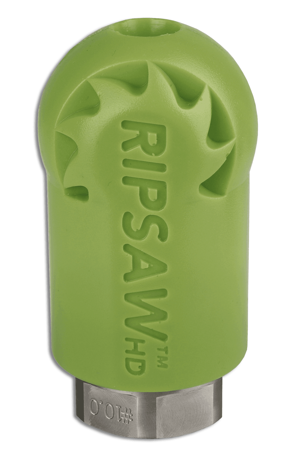 Ripsaw HD spinner-tip nozzle, engineered for optimal rotation to enhance digging power, improve control, and reduce wear, extending the nozzle's lifespan.
