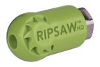 Side view of Ripsaw HD spinner-tip nozzle, engineered for optimal rotation to enhance digging power, improve control, and reduce wear, extending the nozzle's lifespan.