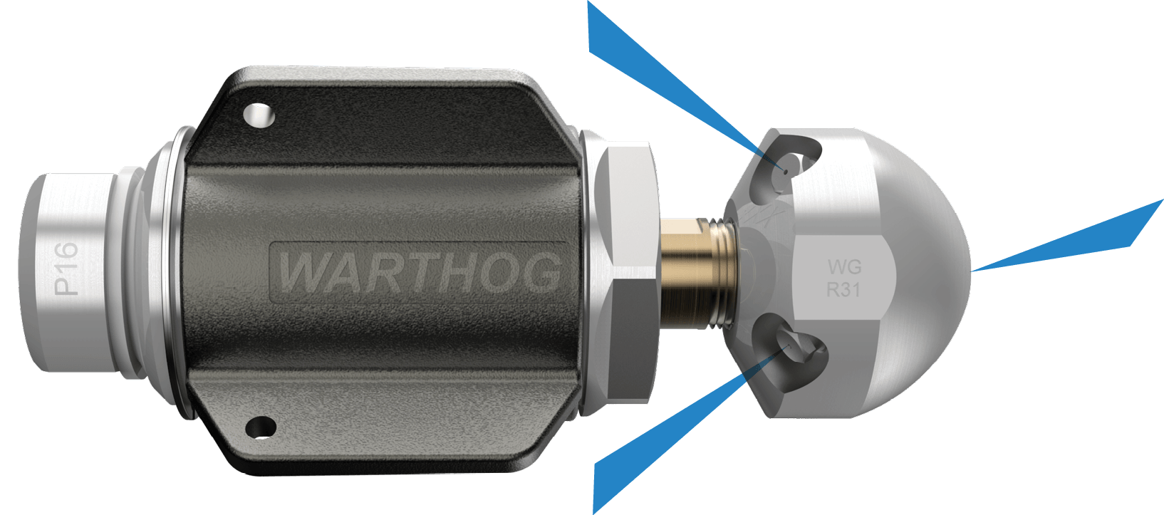 Warthog WG Standard Nozzle Showing Jet Direction