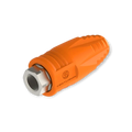 Range supply Barens Centurion HX hydro excavation rotating nozzle with orange anti-static jacket and stainless steel inlet