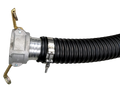 Complete 3 inch vacuum hose assembly with cam and groove coupler, hose shank and T-bolt clamps