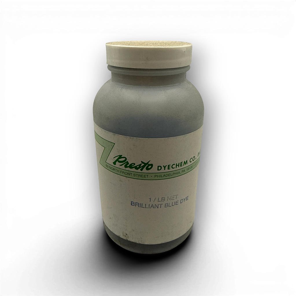 Range Supply 1 lb bottle of Presto Dyechem brilliant blue powdered sewer dye for leak detection and flow testing