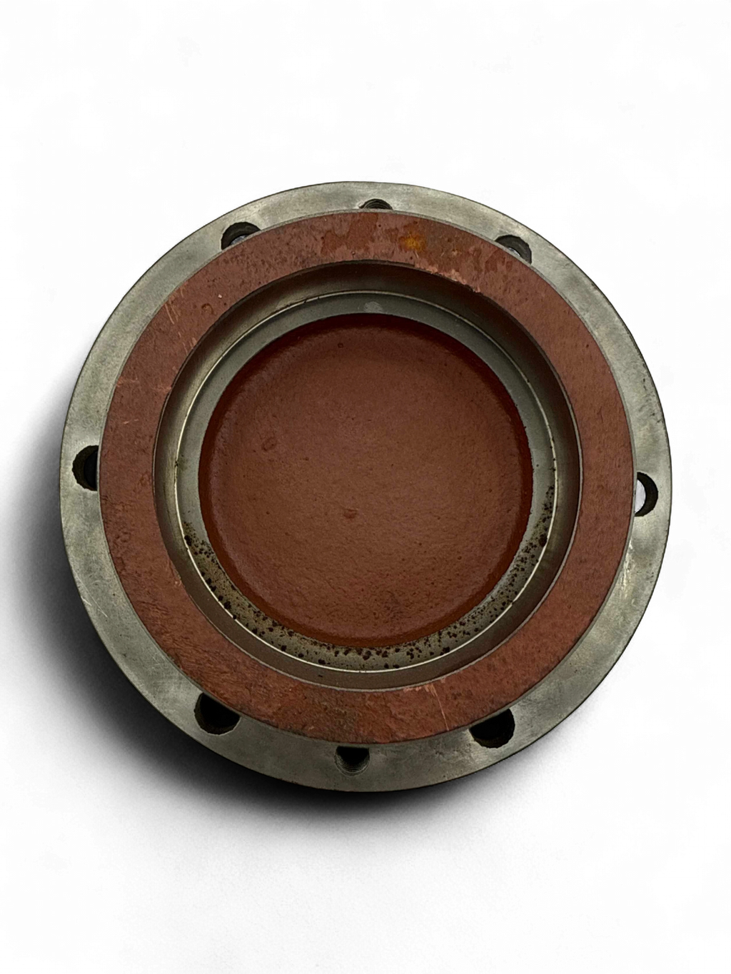 Range Supply FMC Bean L-0614 pump power assembly component featuring a circular metal flange with a rust-colored seal.