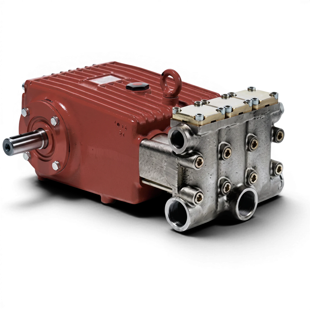 Range Supply GP5142 pump fluid end assembly with red cast iron housing and metallic valve components for high pressure