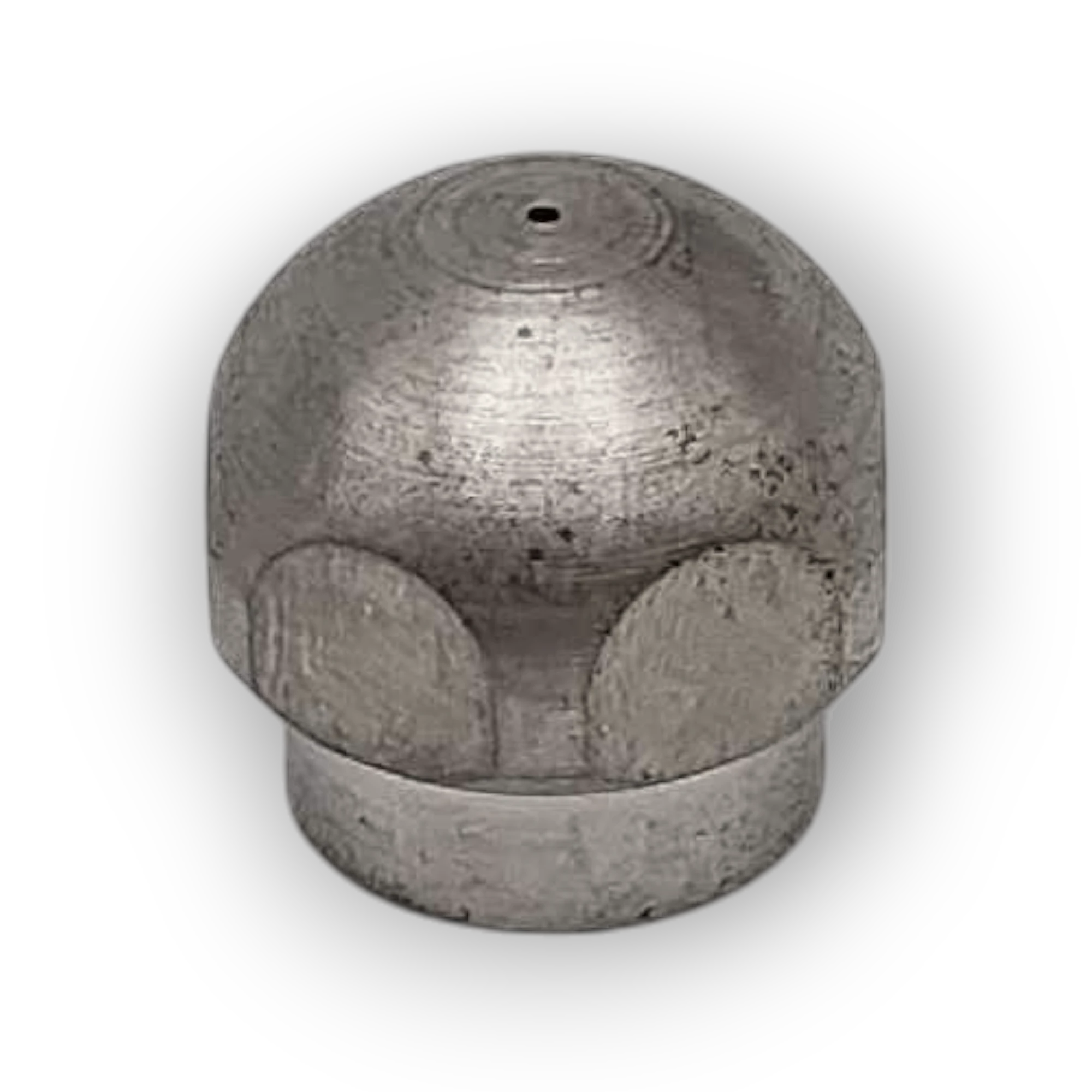Range Supply metal drain cleaning nozzle with a rounded dome head and precision jet for clearing pipe blockages.