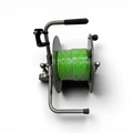 Range Supply Mini Drain Kit System featuring a green Piranha jetting hose on a Hannay reel for small-diameter drain lines.