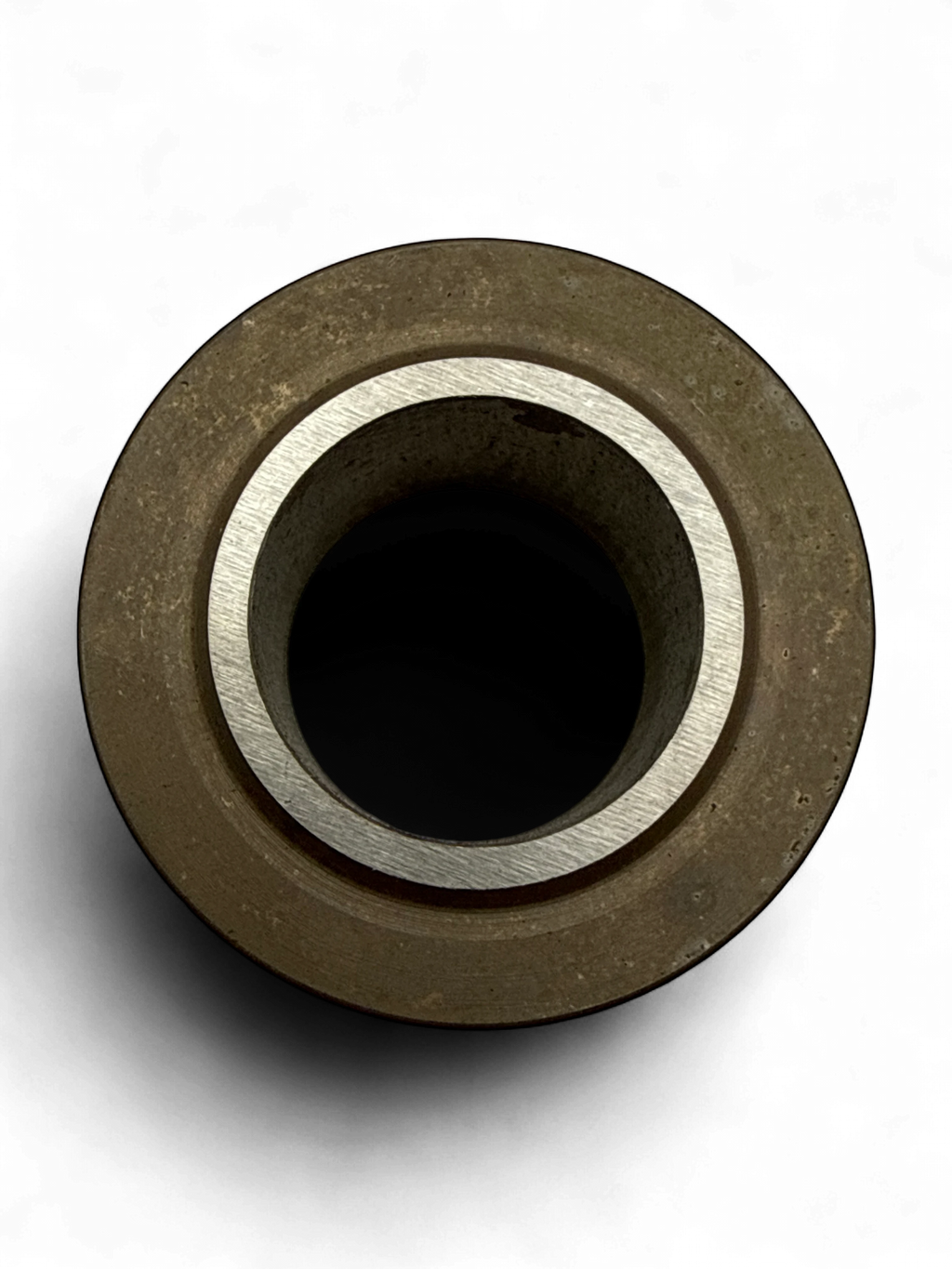 Range Supply Myers C35-20L pump cylinder liner replacement part with a metallic finish on a black background.