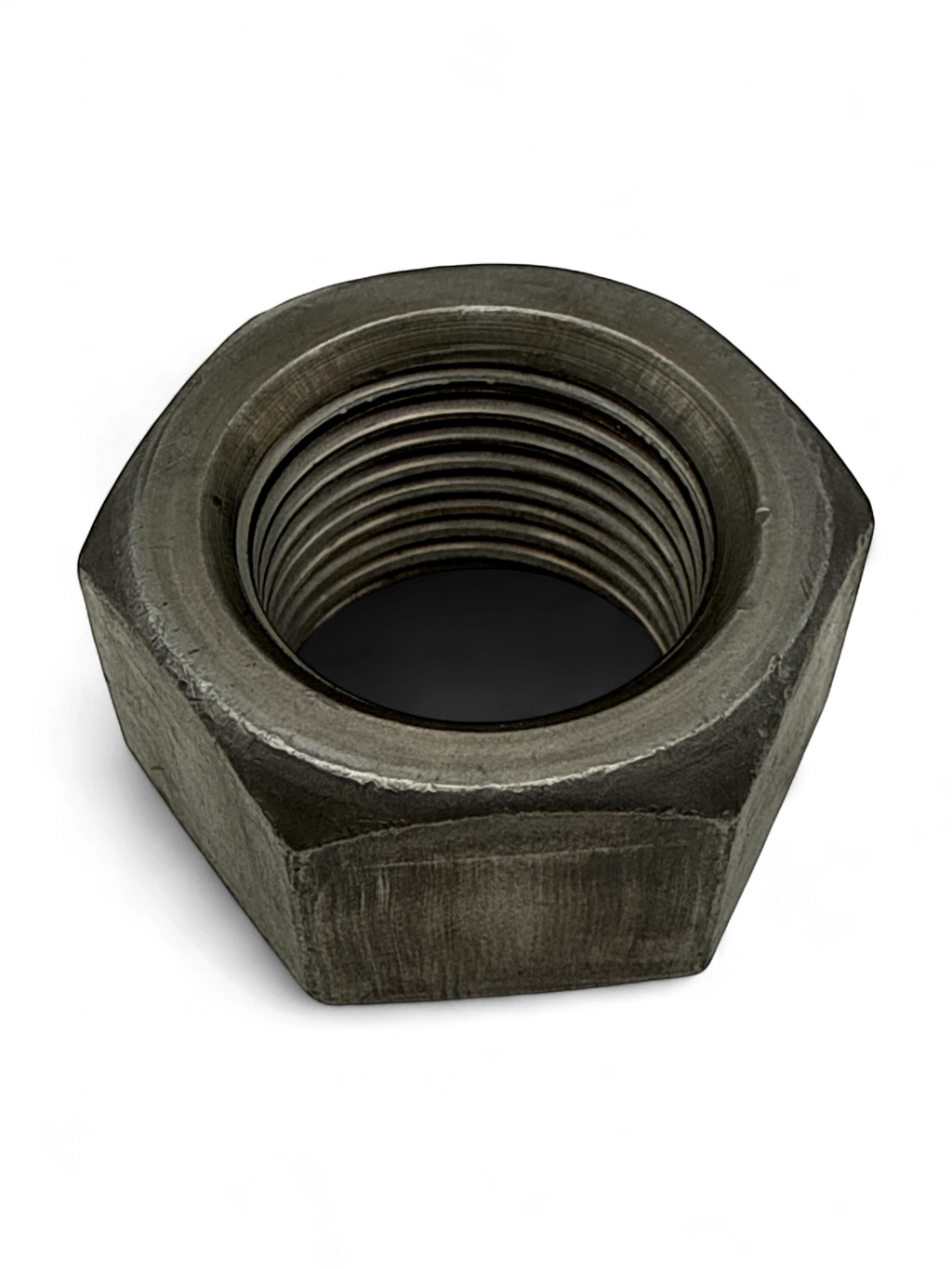 Range Supply metal hex nut component for Myers C35-20L fluid end assembly, showing internal threading and steel finish.