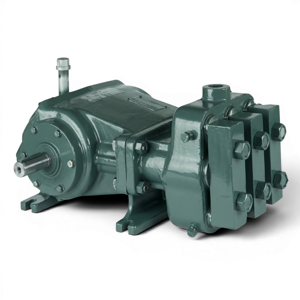Range Supply Myers C35-20L heavy-duty hydraulic water pump for sewer jetting and hydro excavation in dark green finish.