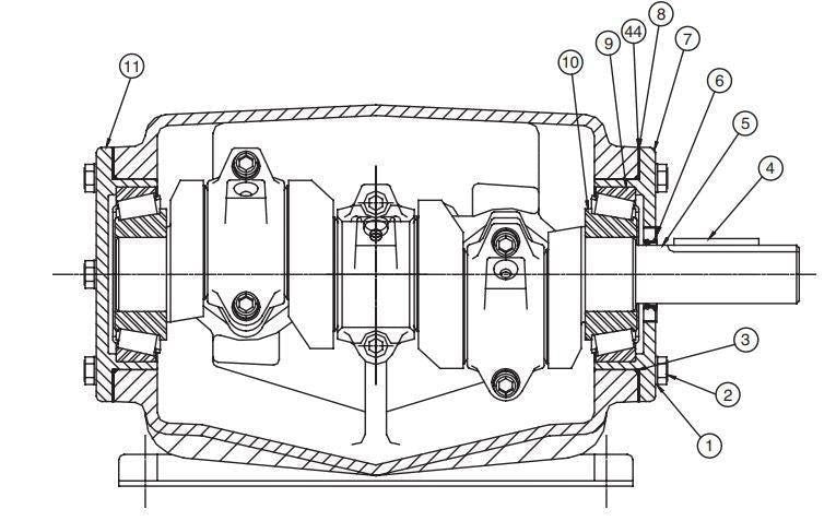 Range Supply technical diagram of Myers C40-20L water pump internal components with numbered parts for repair reference.