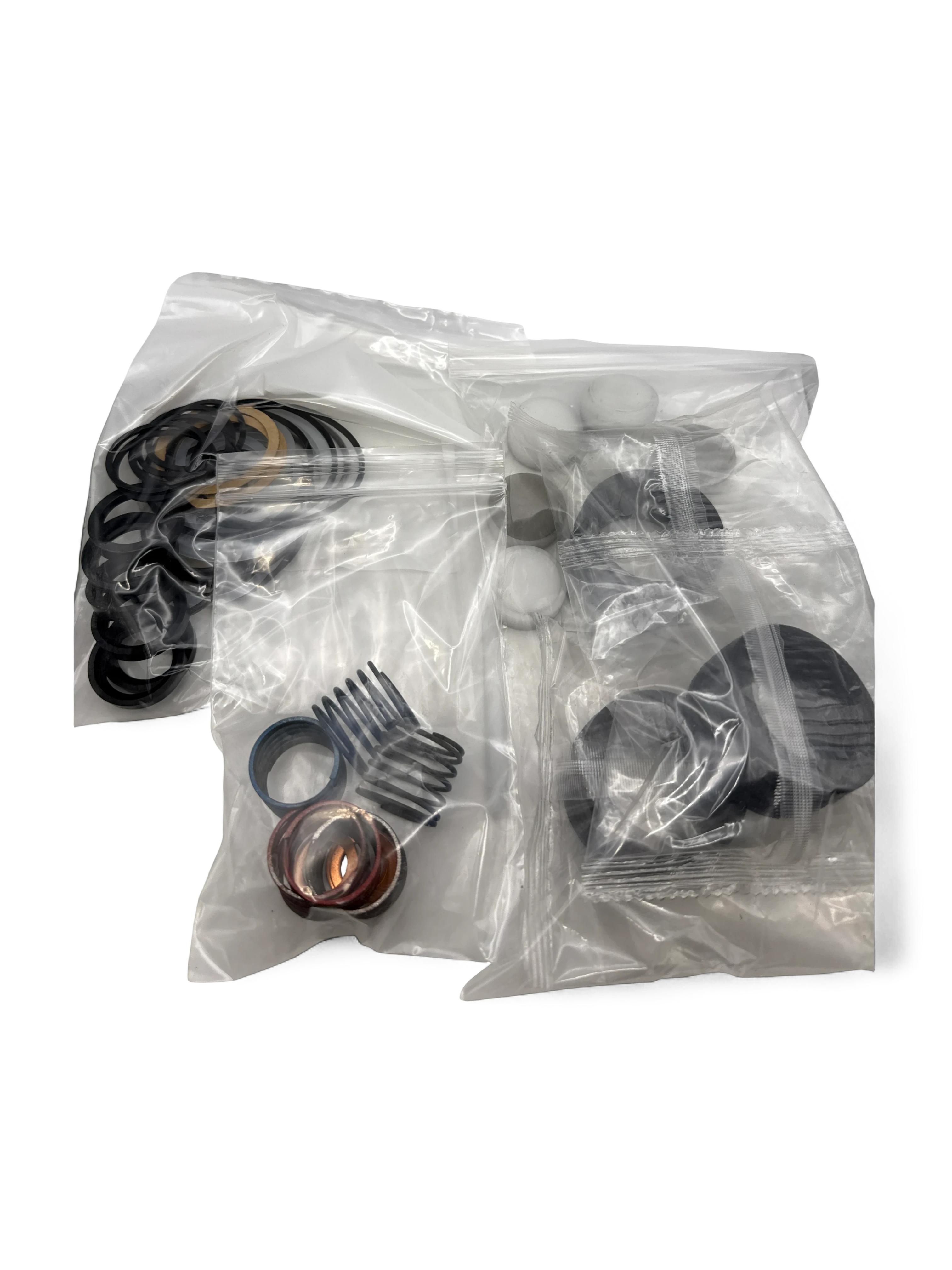Range Supply Myers C40-20L water pump fluid end repair kit containing assorted seals, gaskets, and valve components.