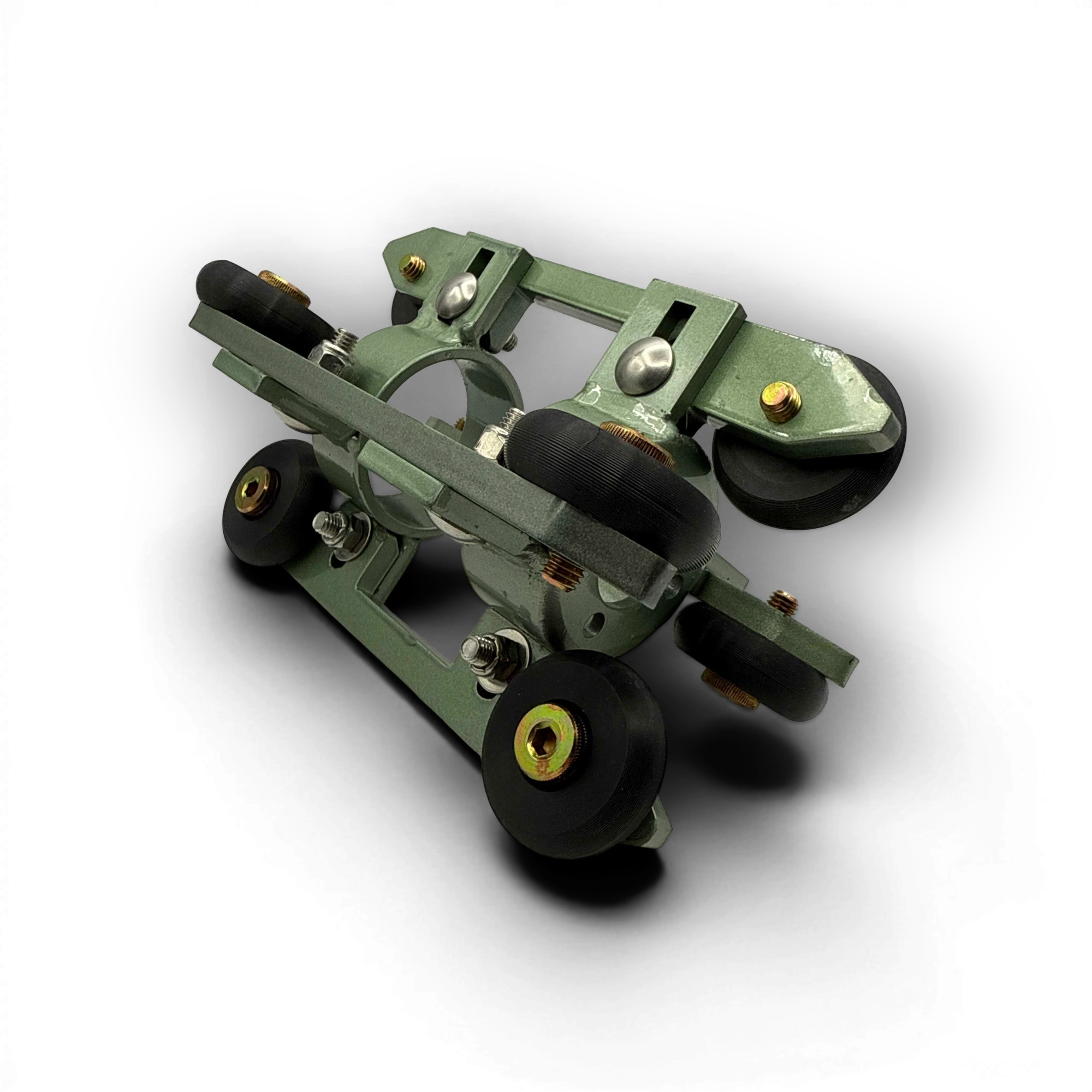 Range Supply Patriot 2 green metal roller skid for pipe root and grease cutter maintenance