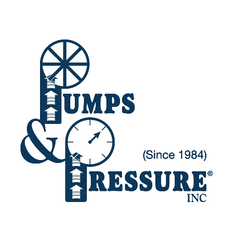Range Supply Pumps and Pressure Inc logo featuring a blower fan and pressure gauge icon on a black background