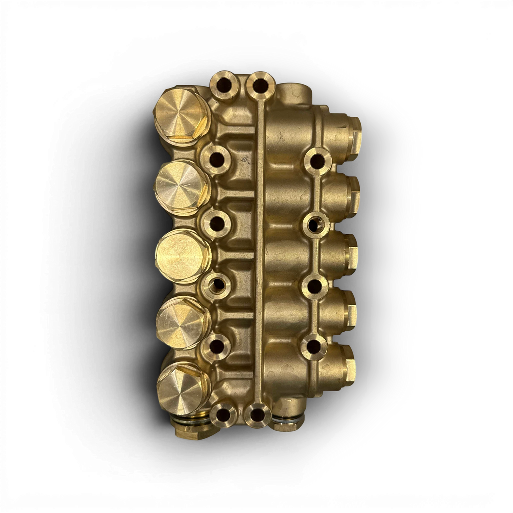 Range Supply UDOR water pump complete liquid end replacement kit featuring a durable brass manifold assembly.