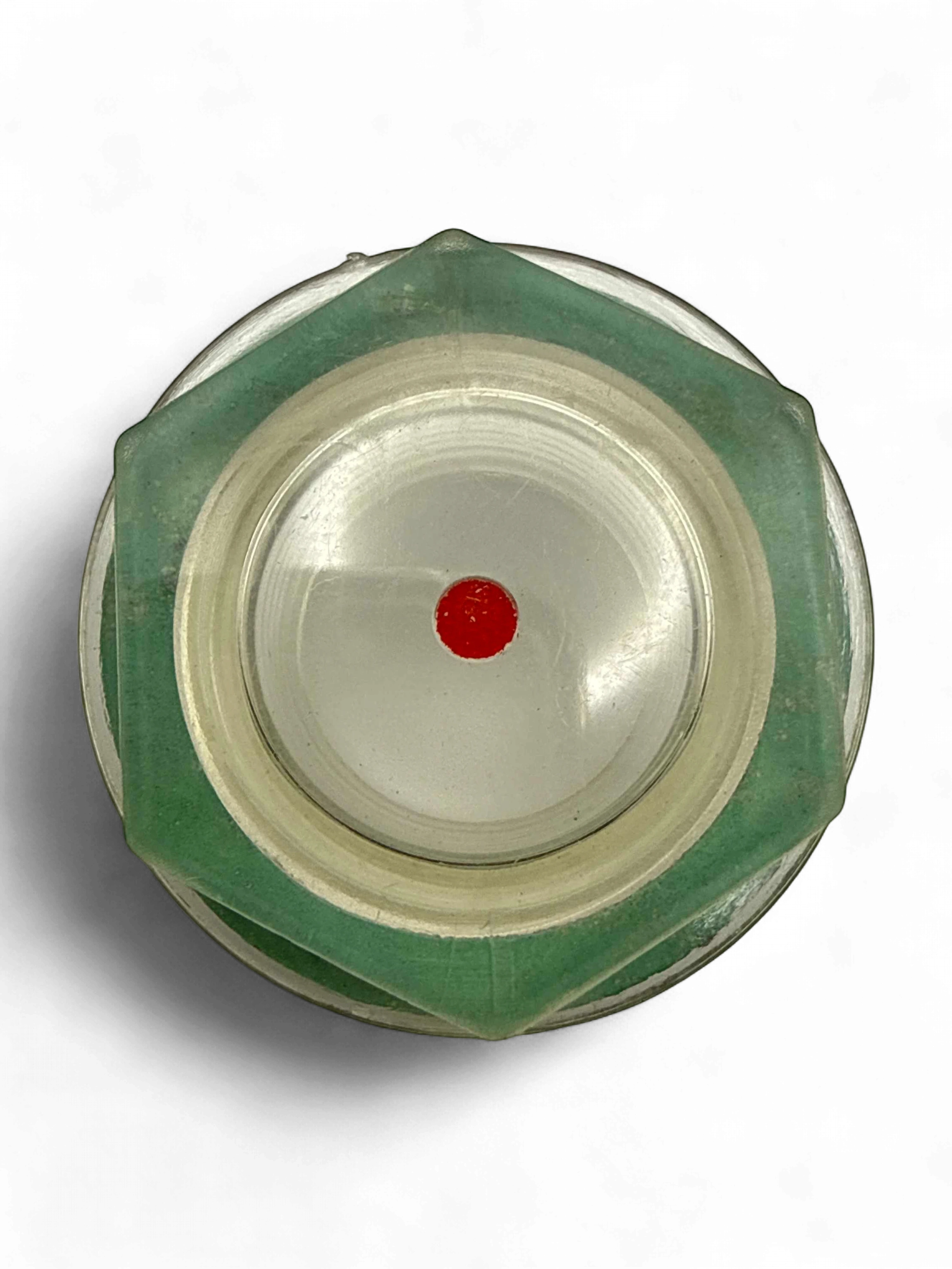 Range Supply UDOR Penta series pump oil site gauge with a clear lens and central red dot for oil level monitoring