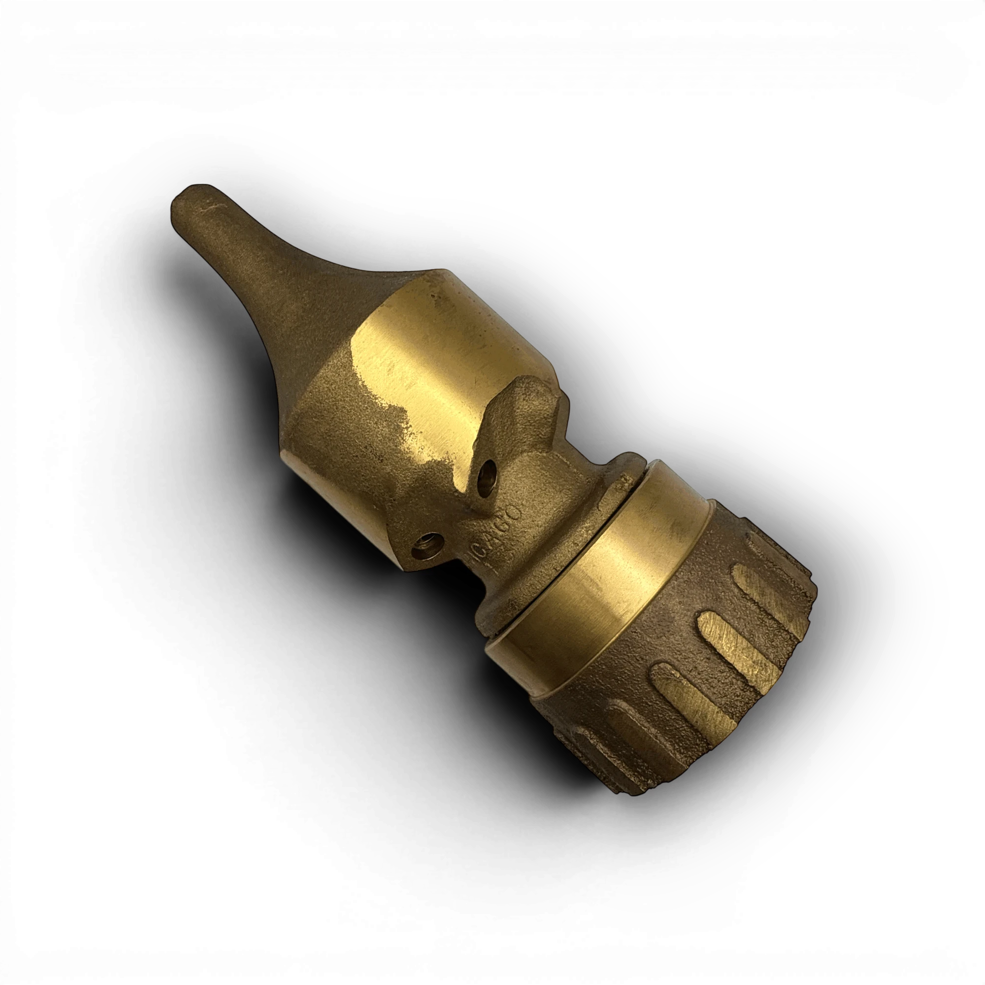 Range Supply NozzTeq Whirlaway 2-1/2 inch brass rotating culvert cleaning nozzle for high-flow sewer jetting