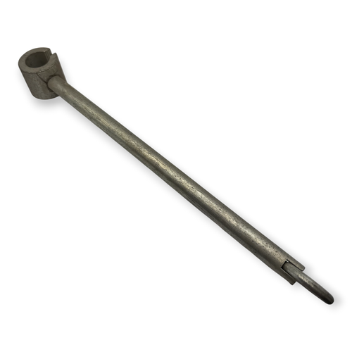 Sewershop assembly turning handle for sectional rods with a durable metal construction and spring-loaded plunger.
