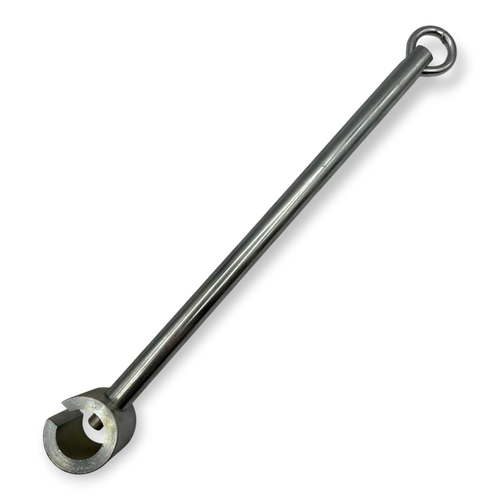 Sewershop assembly turning handle with spring-loaded plunger for sectional rod maintenance and secure connections