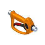Sewershop Barens Gladiator HX1 1/2 inch linear spray gun in orange with an ergonomic trigger for hydro excavation.