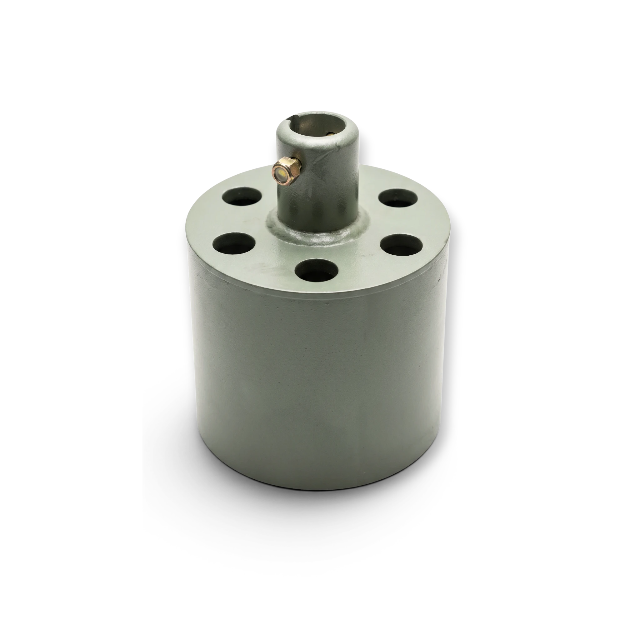 Sewershop diamond tap cutter head for hydraulic sewer root cutting in grey metal finish