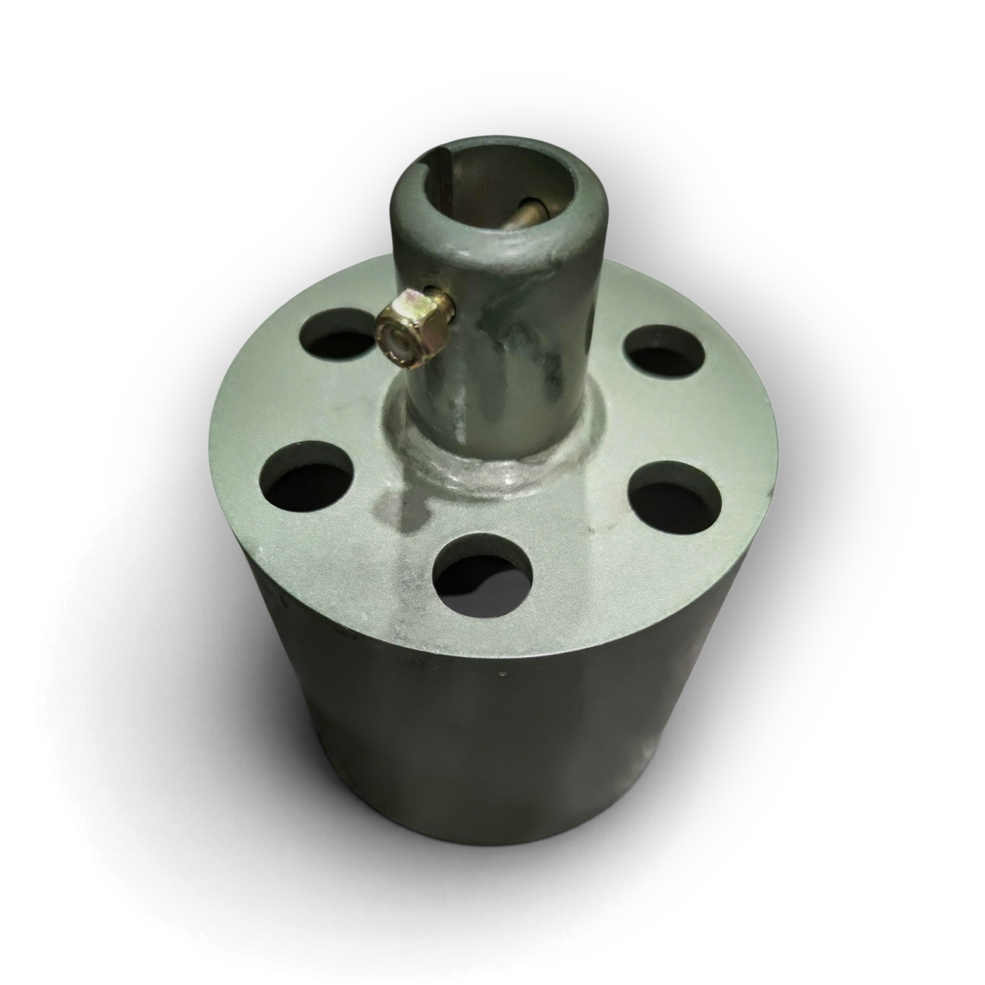 Sewershop Diamond Tap Cutter for sewer line obstruction removal with a grey metal cylindrical design.