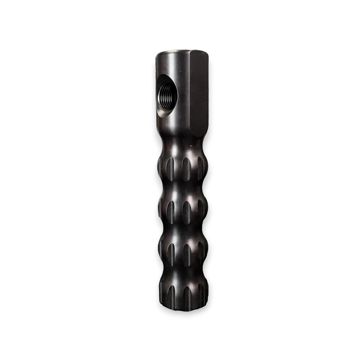 Sewershop Dig Pig Easy Grip Handle in black anodized aluminum with ergonomic contoured grooves for jetting equipment