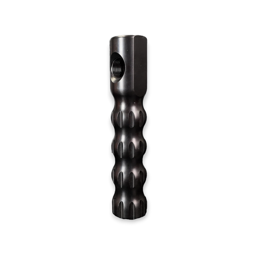 Sewershop Dig Pig Easy Grip Handle in black anodized aluminum with ergonomic contoured grooves for jetting equipment
