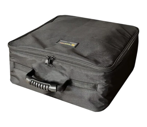 Sewershop Eartec EVADE black soft padded carrying case with a durable zipper and top handle for wireless headsets.