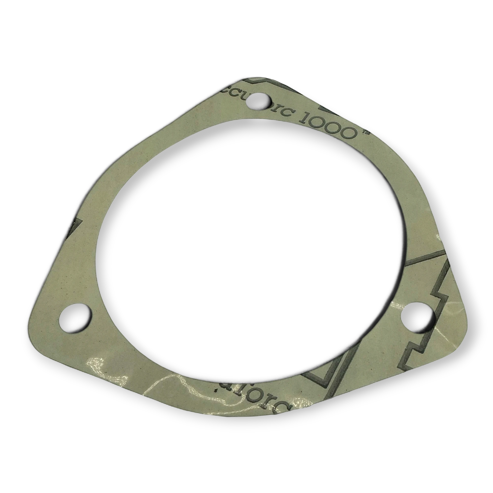 Sewershop FMC Bean L-1114 pump power assembly gasket with three bolt holes and grey industrial material