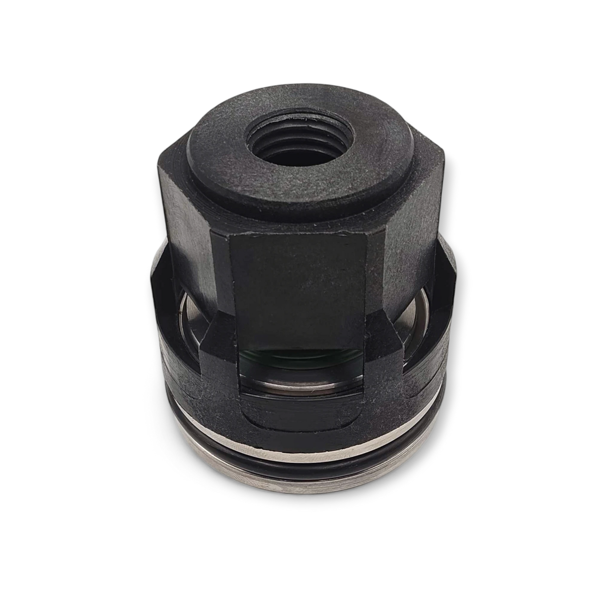 Sewershop Giant GP7655 valve assembly component for high-pressure water pumps, featuring a durable black metal casing.