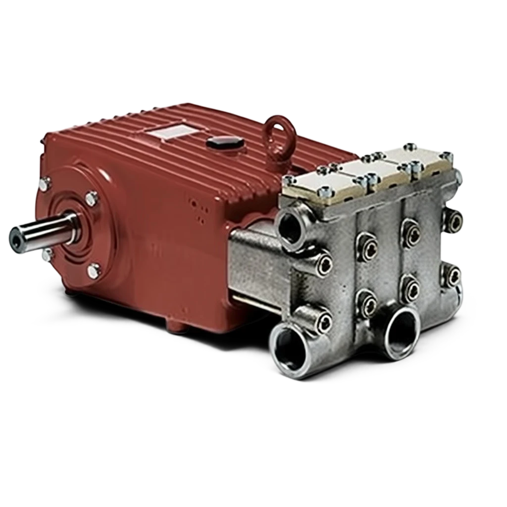 Sewershop GP5142 Giant industrial pump with a red cast iron housing and silver metal valve head assembly.