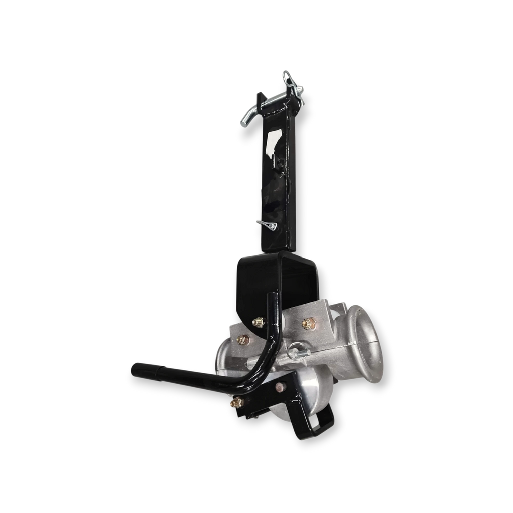 Sewershop hose level wind assembly with built-in footage counter and clam-style opening for sewer cleaning equipment