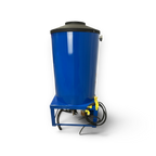 Sewershop Hotsy blue industrial water heater unit for sewer jetting and hydro excavation systems.
