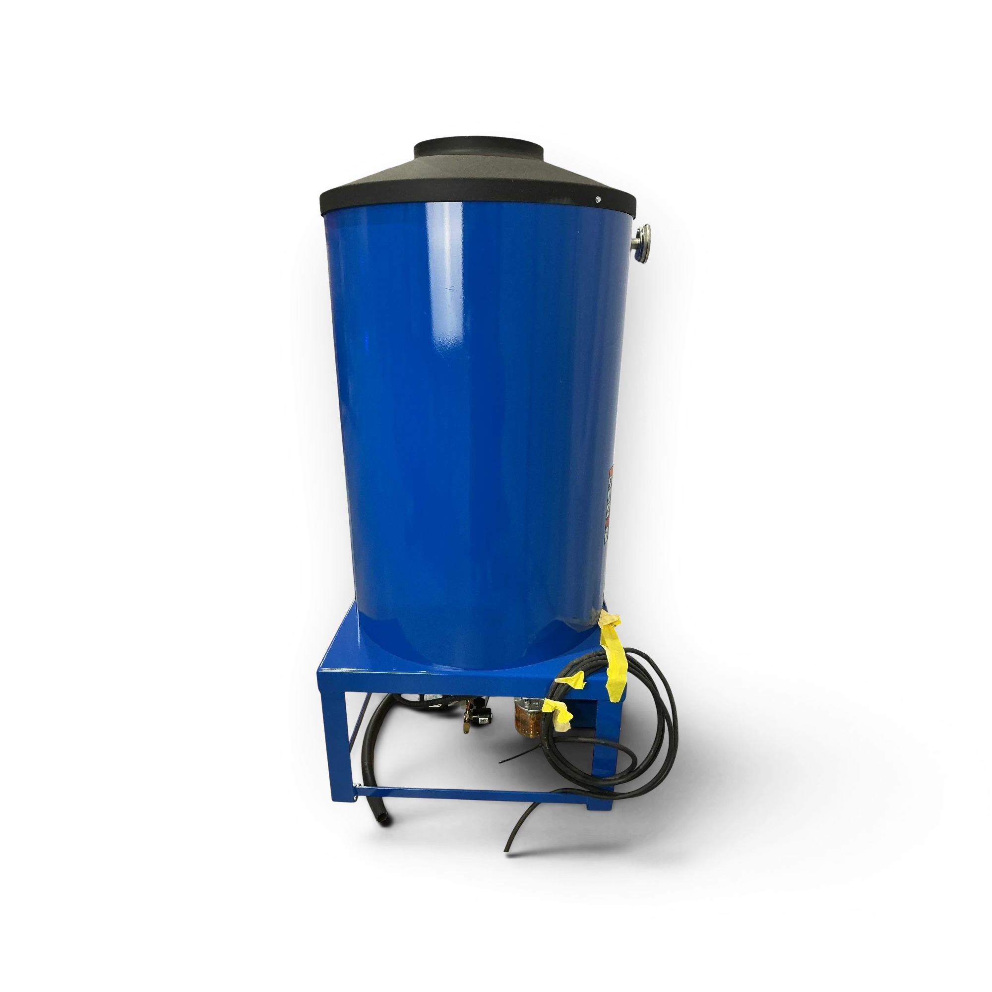 Sewershop Hotsy blue industrial water heater unit for sewer jetting and hydro excavation systems.