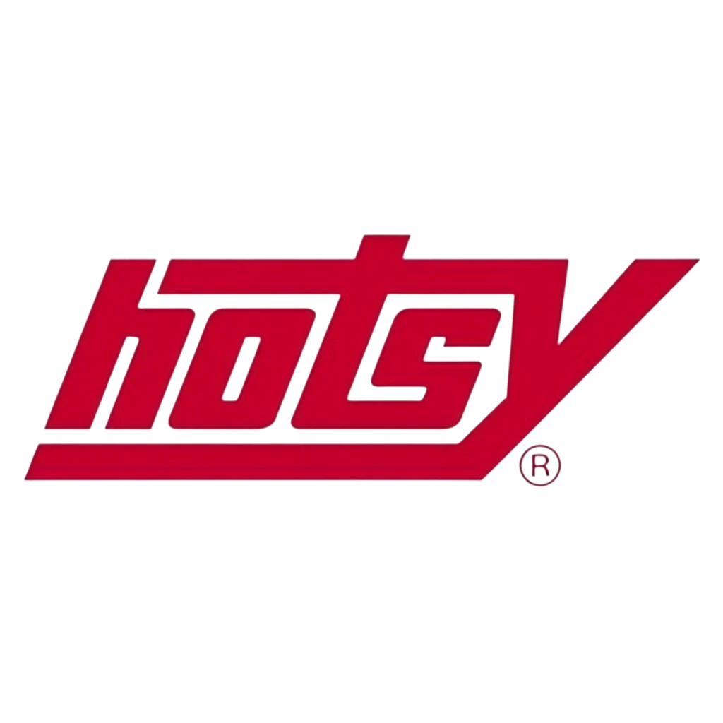 Sewershop red Hotsy brand logo for water heater combustion and fuel system replacement parts