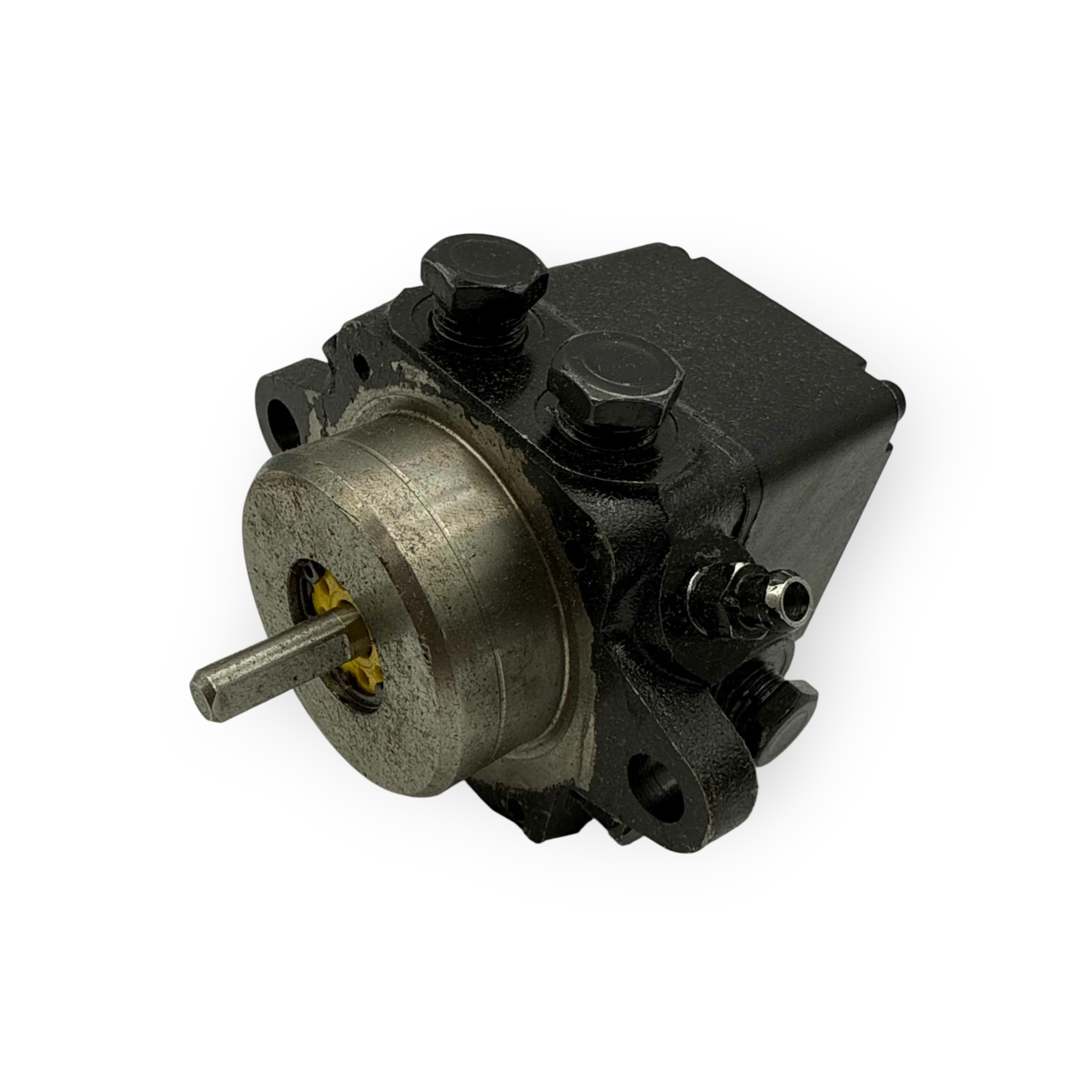 Sewershop Hotsy water heater fuel pump replacement part with black metal housing and steel drive shaft