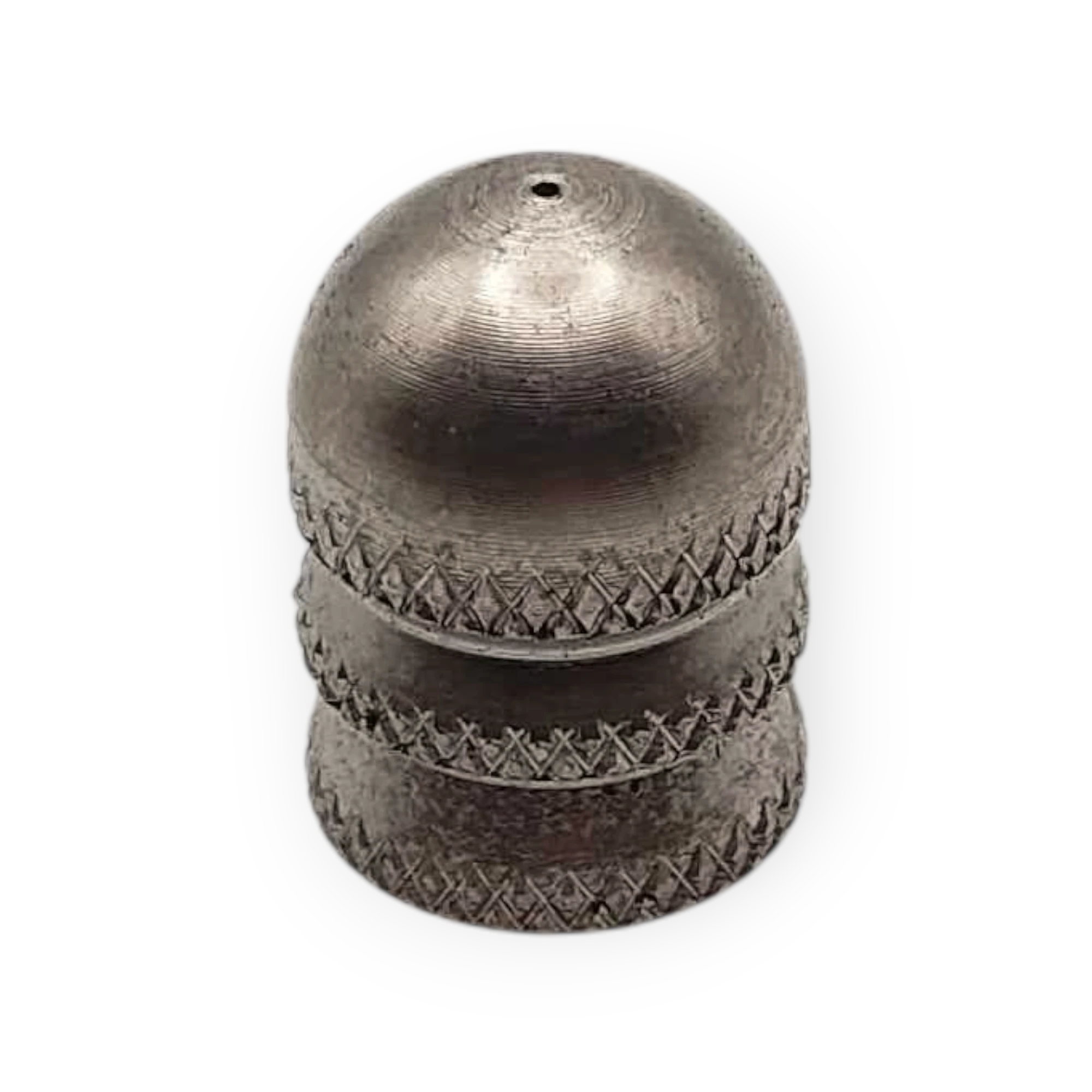 Sewershop metal drain cleaning nozzle with a rounded head and textured grip for Mini Drain Kit systems.