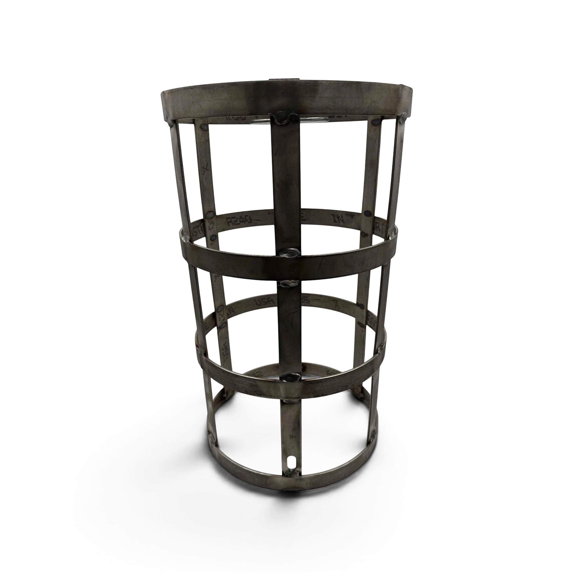 Sewershop metal float ball cage for vacuum truck debris tank shutoff assembly