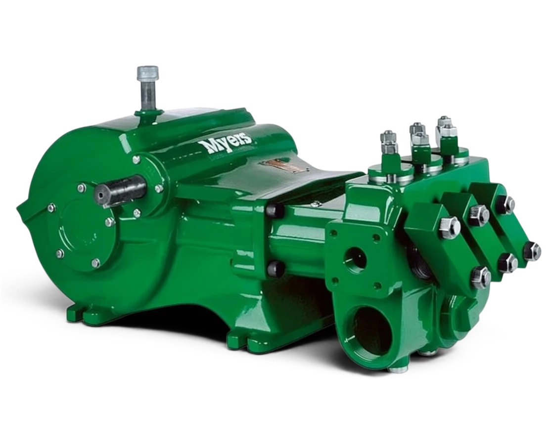 Sewershop Myers D65-20 water pump in green, featuring a high-pressure fluid end for 65 GPM at 2000 PSI performance.