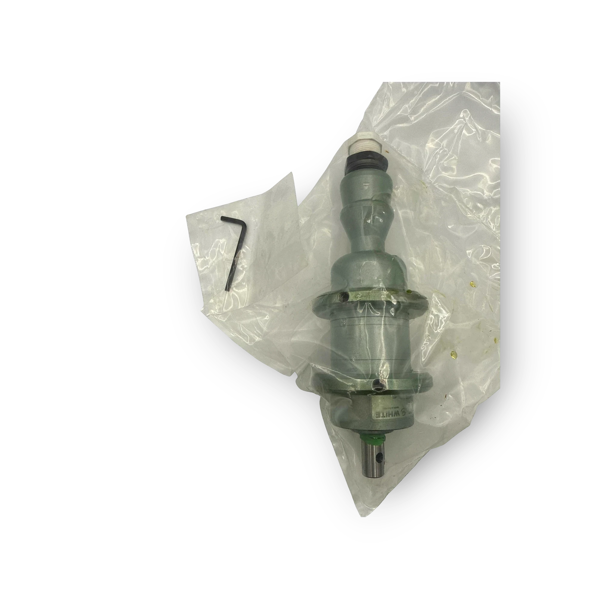 Sewershop Patriot 2 root and grease cutter motor and thruster unit in protective plastic packaging with hex key.