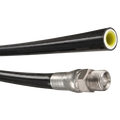 Sewershop Piranha black 4000 PSI sewer jetter hose with durable polyurethane jacket and metal threaded fitting