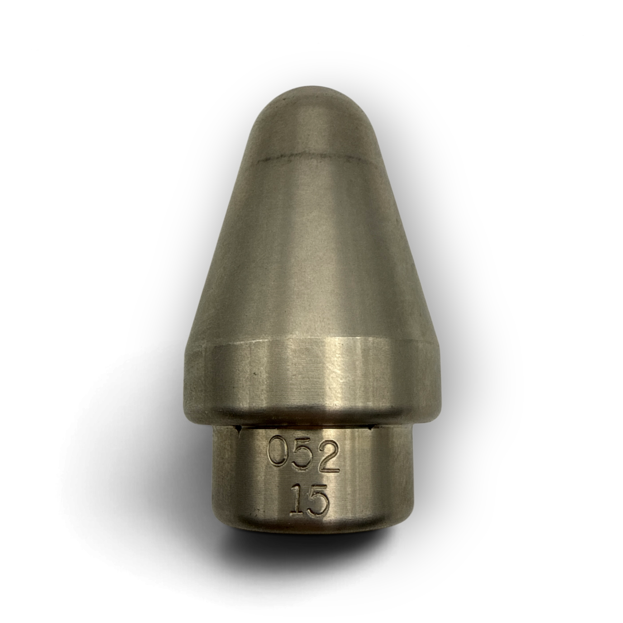 Sewershop 1/2 inch standard radial sewer jetter nozzle with a durable metal finish for pipe cleaning.