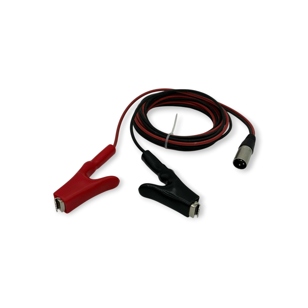 Sewershop Radiodetection u-LOCATE direct connection lead set with red and black alligator clips and a 3-pin connector.