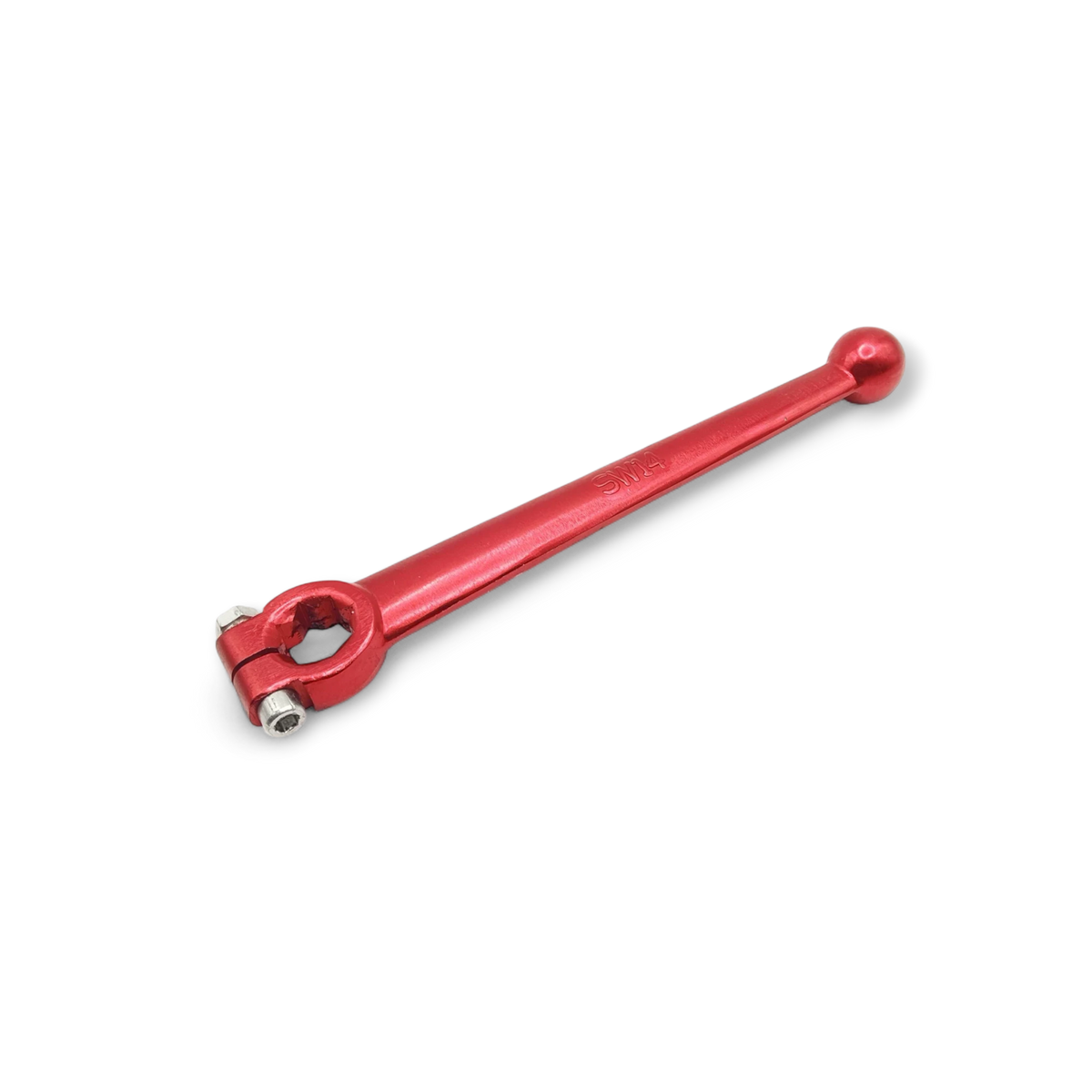 Sewershop red metal replacement handle for 3-way ball valve with SW14 marking