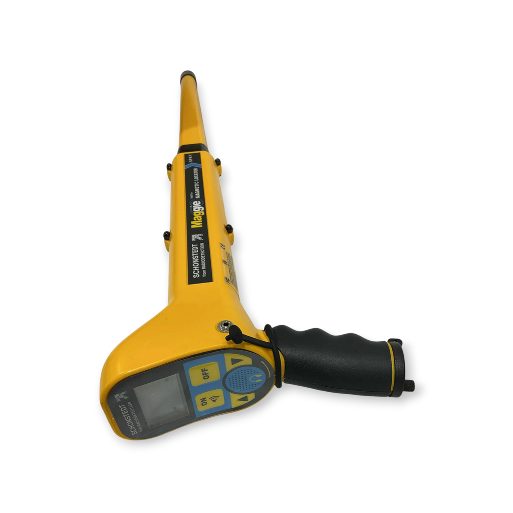 Sewershop Schonstedt MAGGIE yellow magnetic locator with ergonomic black pistol grip and digital display