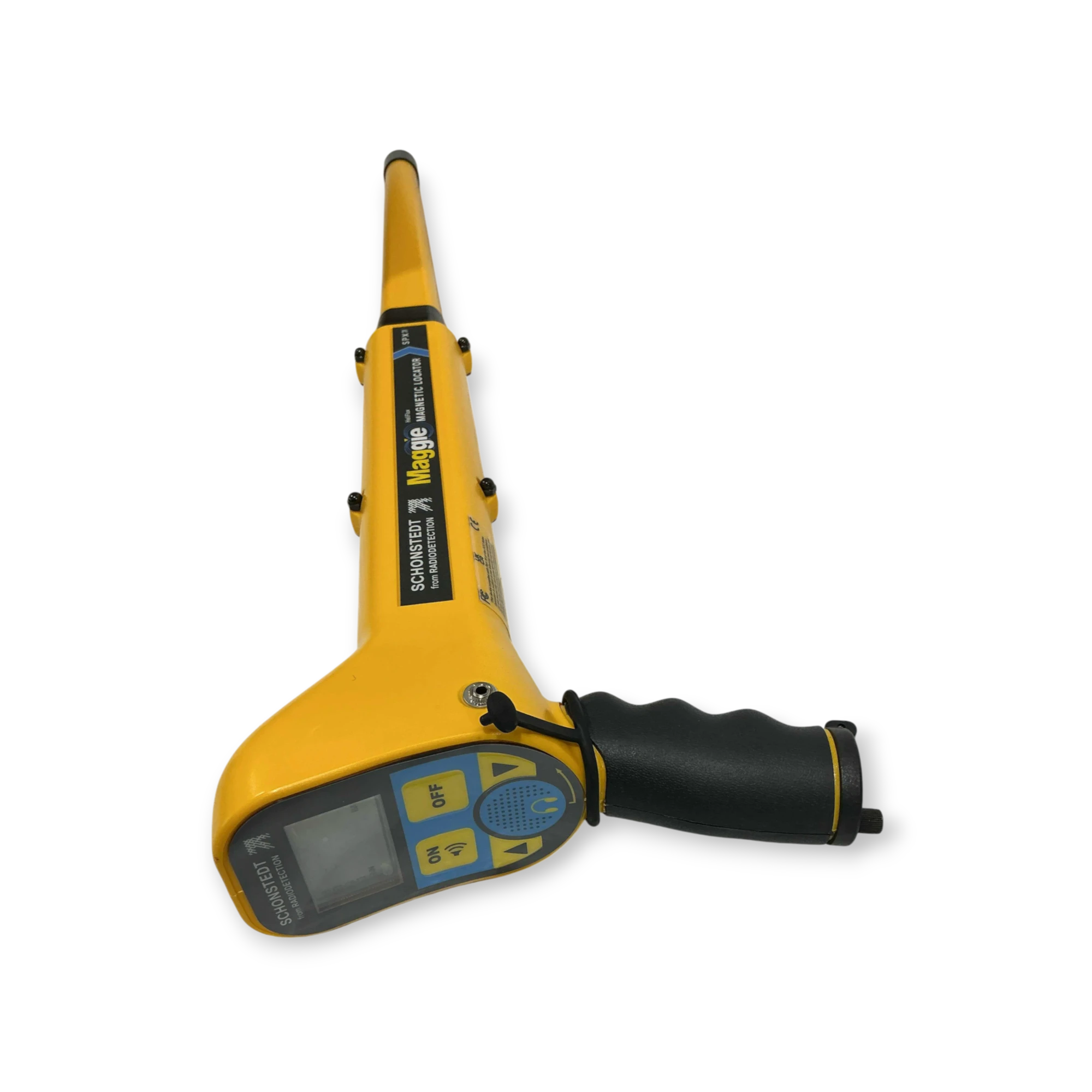 Sewershop Schonstedt MAGGIE yellow magnetic locator with ergonomic black pistol grip and digital display